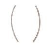 Rose Goldtone Clear Swarovski Crystal Curved Bar Earrings