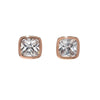 Rose Goldtone Clear Swarovski Crystal Square Stud Earrings - Rose Goldtone Clear