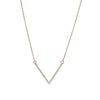 Rose Goldtone Clear Swarovski Crystal V Shape Necklace