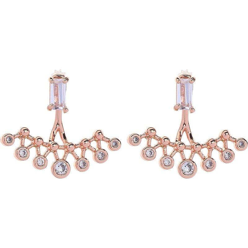 Rose Goldtone Crystal Baguette Earrings