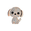 Rose Goldtone Crystal Pave Dog Brooch