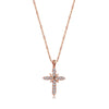 Rose Goldtone Cubic Zirconia Cross Pendant Necklace - White