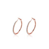 Rose Goldtone Cubic Zirconia Hoop Earrings