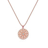 Rose Goldtone Cubic Zirconia Open Flower Pendant Necklace - White