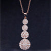 Rose Goldtone Cubic Zirconia Pave Circular Drop Necklace - White