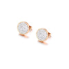 Rose Goldtone Cubic Zirconia White Circular Stud Earrings