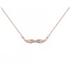 Rose Goldtone Cubic Zirconia Wing Pendant Necklace - White