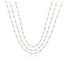 Rose Goldtone Dainty Ball Chain Layered Necklace - White