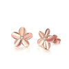 Rose Goldtone Dainty Cubic Zirconia Flower Stud Earrings