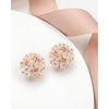 Rose Goldtone Floral Ball Earrings With Swarovski Crystals - Rose Goldtone