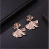 Rose Goldtone Gingko Leaf Drop Earrings