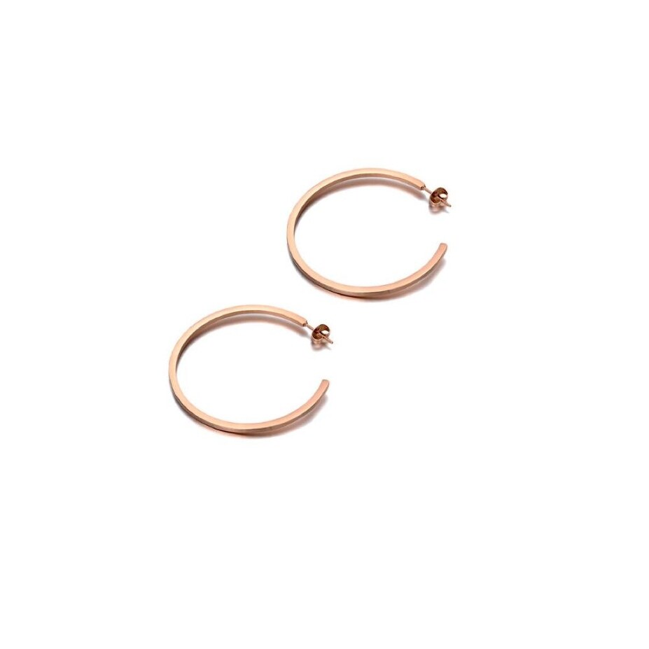 Rose Goldtone Hoop Earrings