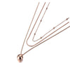 Rose Goldtone Layered Ball Necklace - White