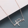 Rose Goldtone Nurses Heartbeat Necklace - White