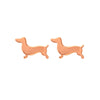 Rose Goldtone Plated Sterling Silver Dog Stud Earrings