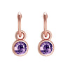 Rose Goldtone Purple Cubic Zirconia Circular Drop Earrings