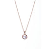 Rose Goldtone Solitaire Swarovski Crystal Dancing Diamond Pendant Necklace - White