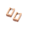 Rose Goldtone Squared Hoop Earrings