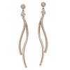 Rose Goldtone Swarovski Crystal Curved Earrings - Rose Goldtone