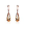 Rose Goldtone Topaz Cubic Zirconia Teardrop Drop Earrings