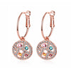 Rose Goldtone & Multi Colored Crystal Pave Circular Drop Earrings