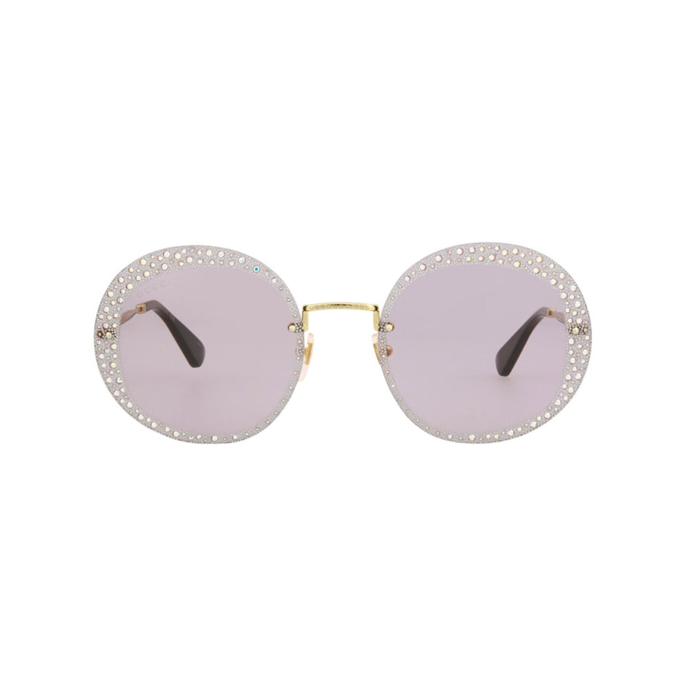 Gucci Round-Frame Metal Sunglasses - One Size