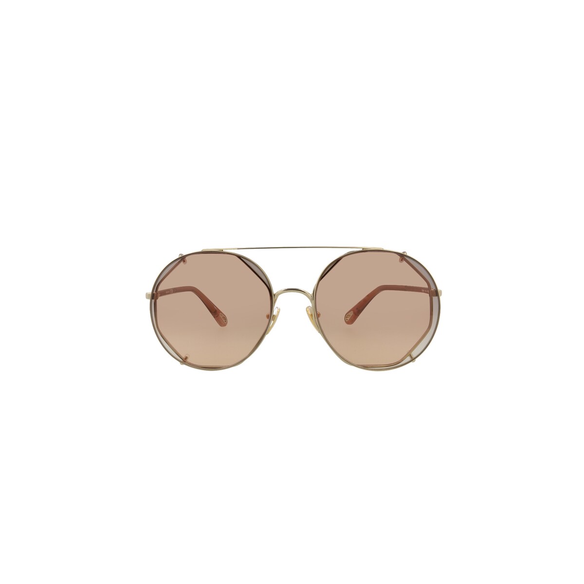 Chloe Round Frame Metal Sunglasses One Size