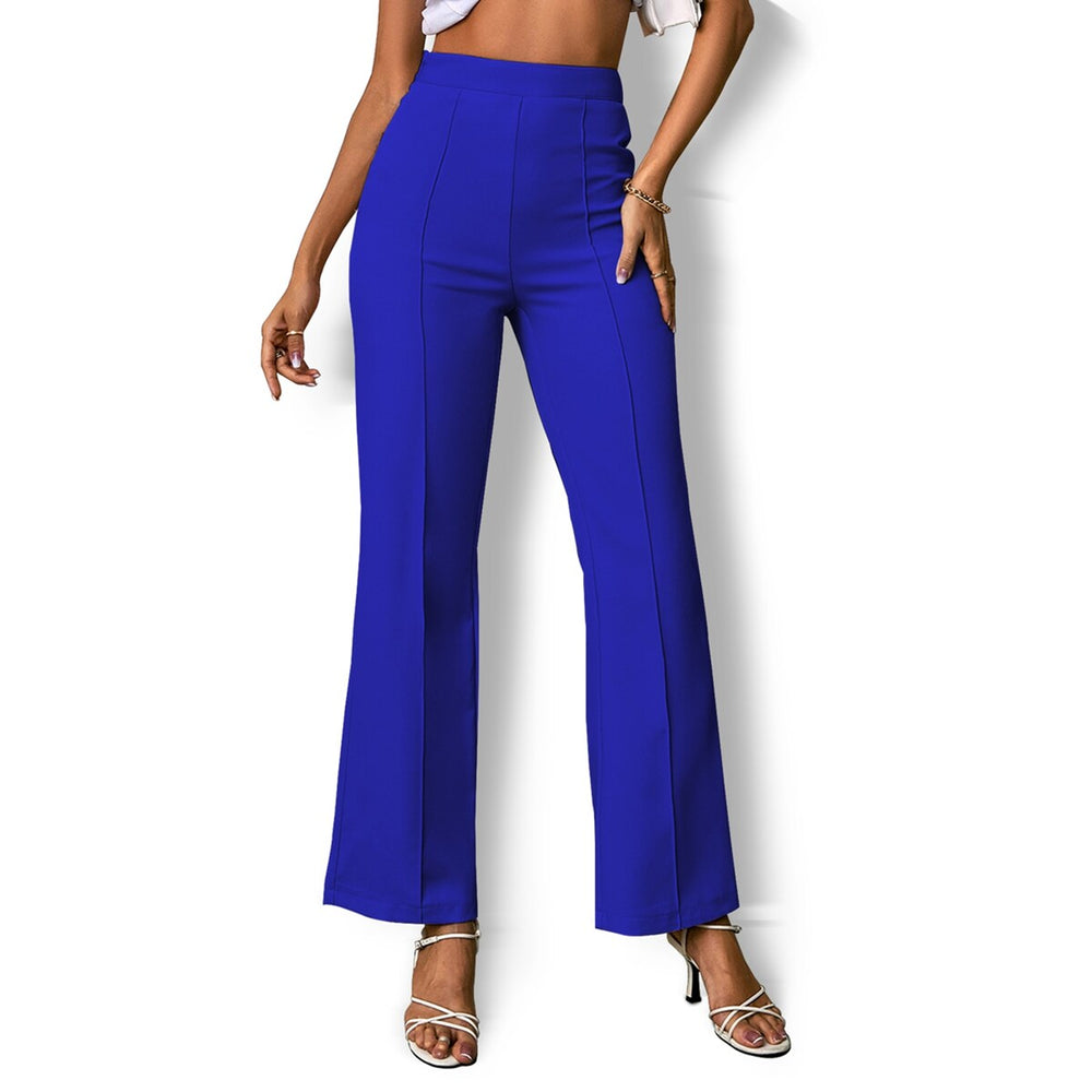 Royal Blue Elastic Waist Bootcut Pants