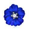 Royal Blue Flower & Imitation Pearl Brooch