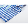 Royal Blue Gingham Alligator Applique Shortalls