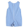 Royal Blue Gingham Alligator Applique Shortalls