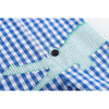 Royal Blue Gingham Alligator Applique Shortalls