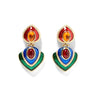 Royal Multi Colored Dual Teardrop Earrings