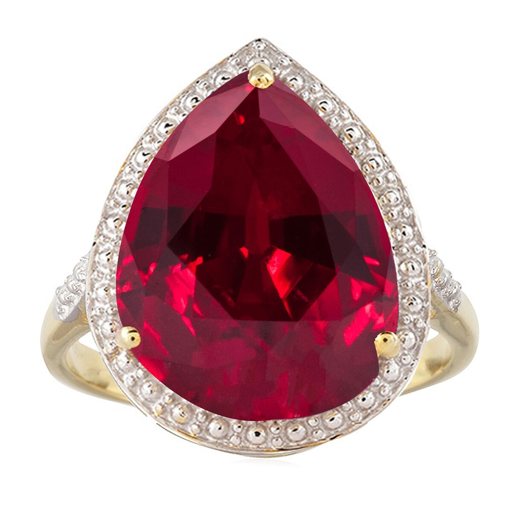 Ruby 18k Gold-Plated Teardrop Statement Ring