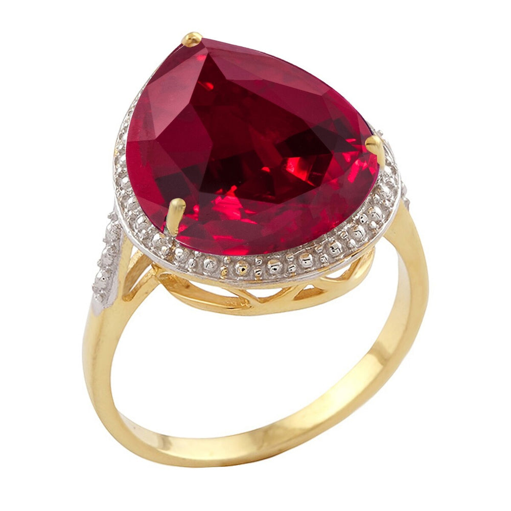 Ruby 18k Gold-Plated Teardrop Statement Ring