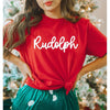 Rudolph Bold Cursive Short Sleeve Crewnneck Tee