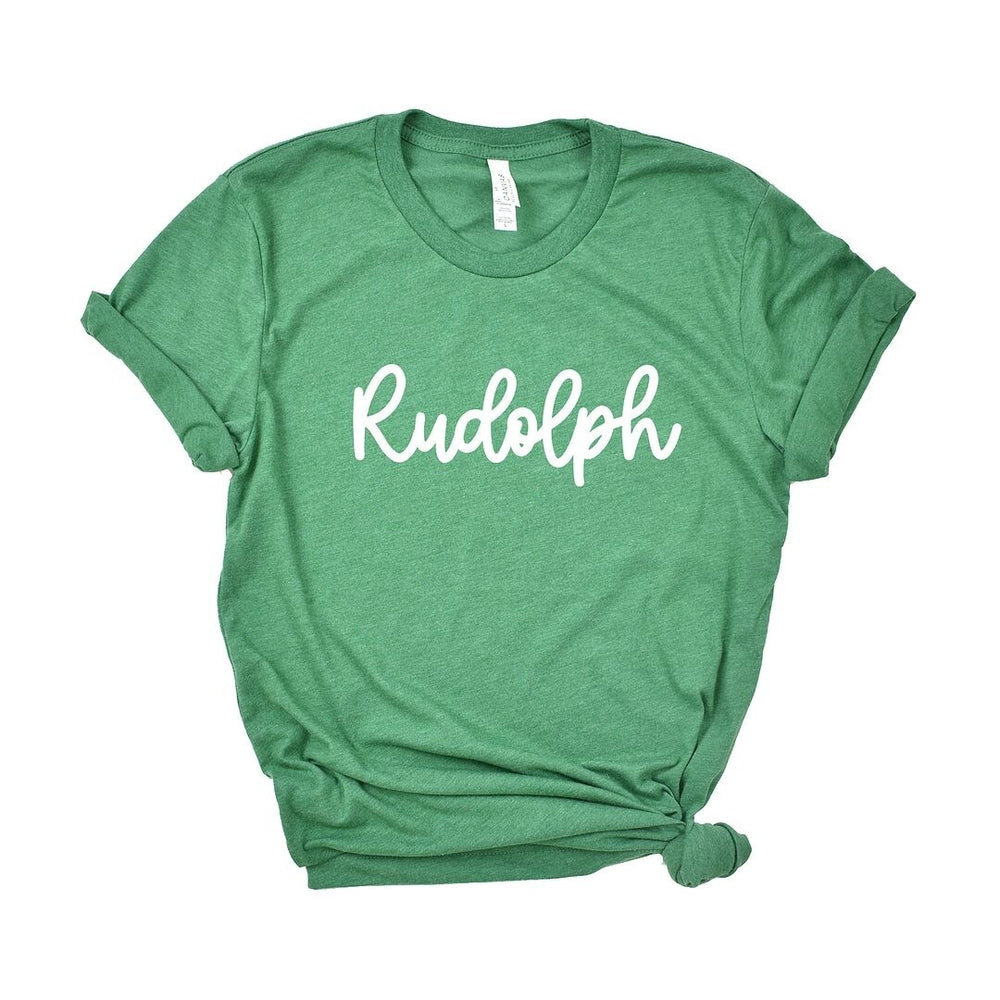 Rudolph Bold Cursive Short Sleeve Crewnneck Tee