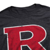 Rutgers University Simple Distressed Logo Unisex Adult Heathered Premium T Shirt