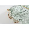 Sage Green Plaid Pumpkin Smocked Bishop Dress