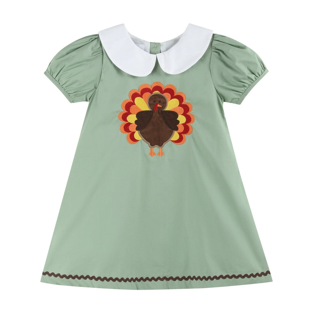 Sage Green Turkey Collared Dress