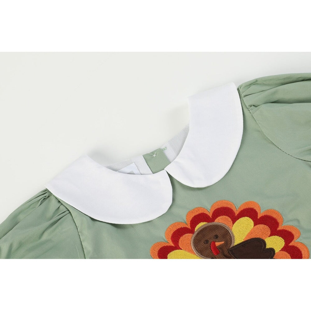 Sage Green Turkey Collared Dress