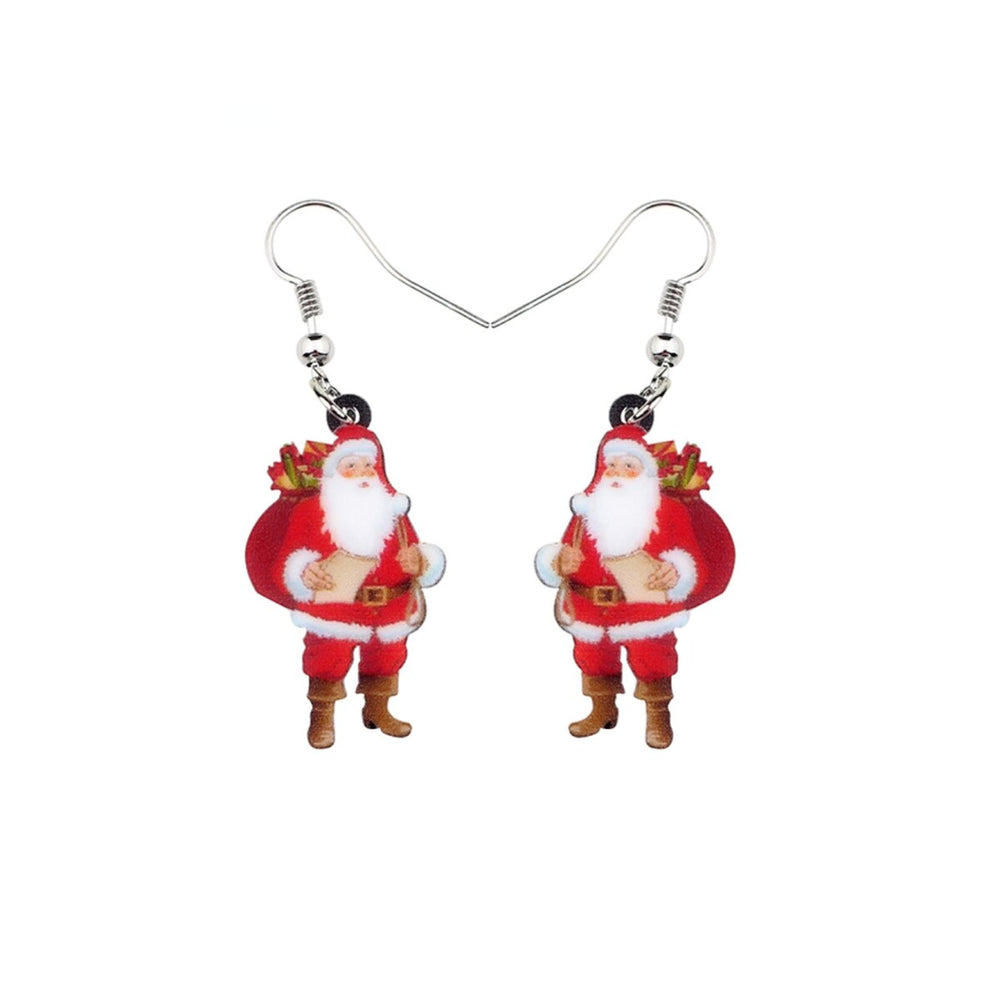 Santa Carrying Presents Drop Earrings