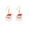 Santa Clause Goldtone Drop Earrings