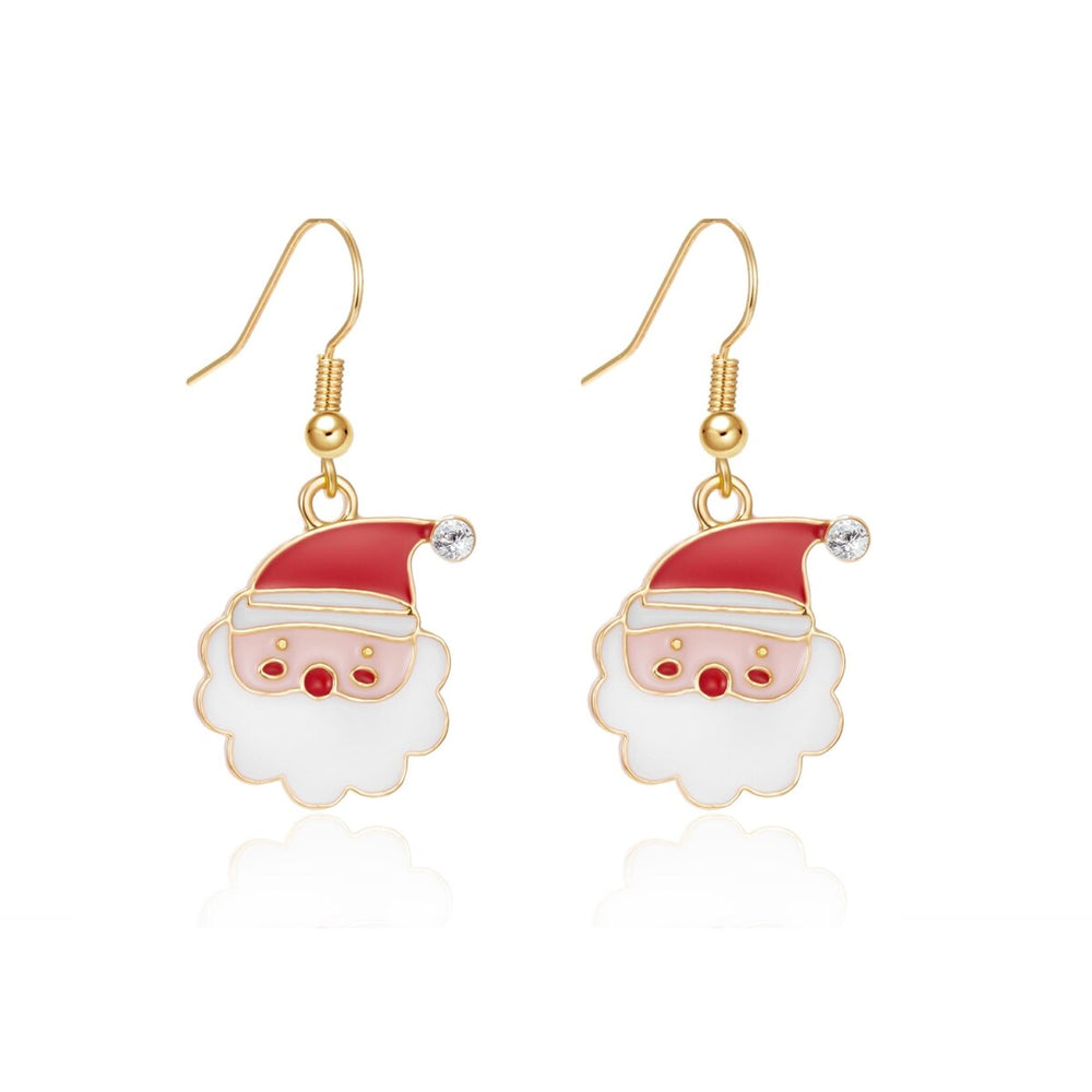 Santa Clause Goldtone Drop Earrings