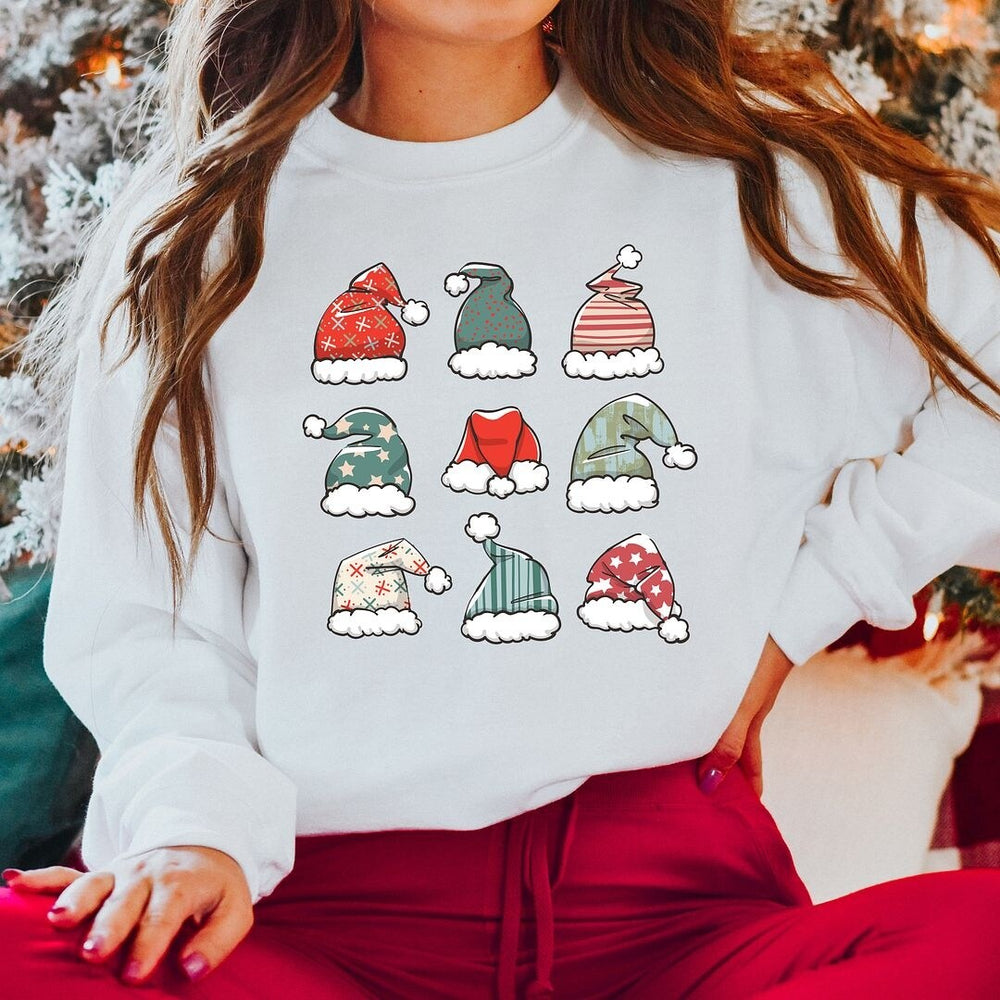 Santa Hat Chart Graphic Sweatshirt