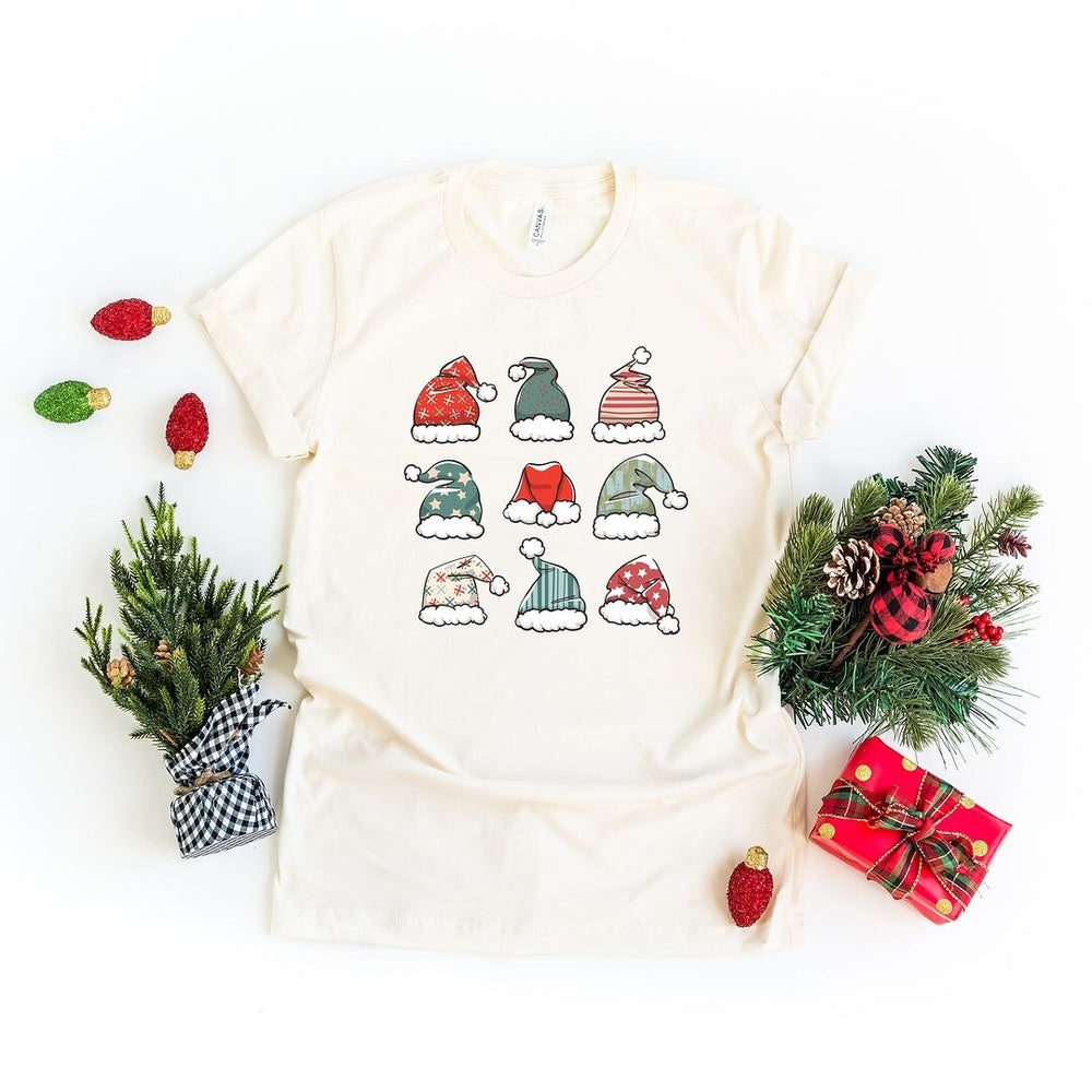 Santa Hat Chart Short Sleeve Crewnneck Tee