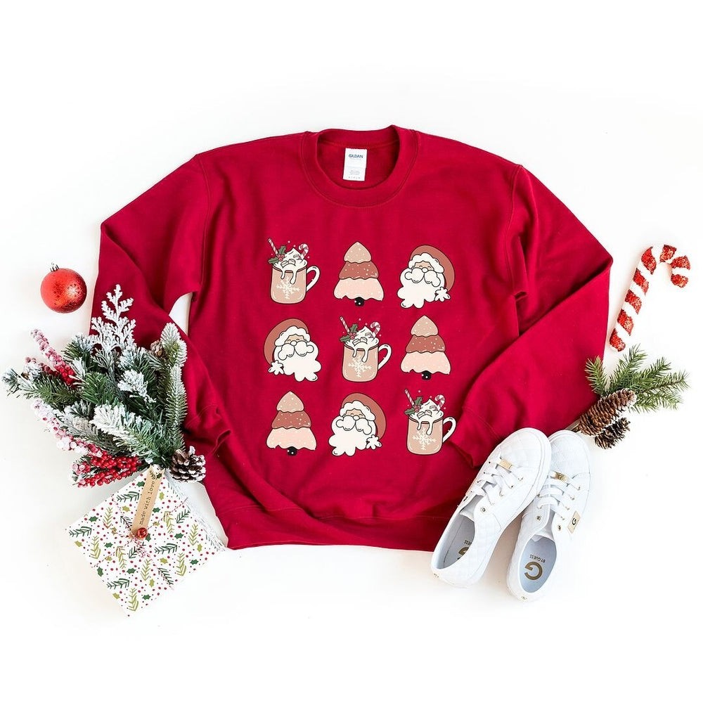 Santa Tree Mug Chart Graphic Sweatshirt