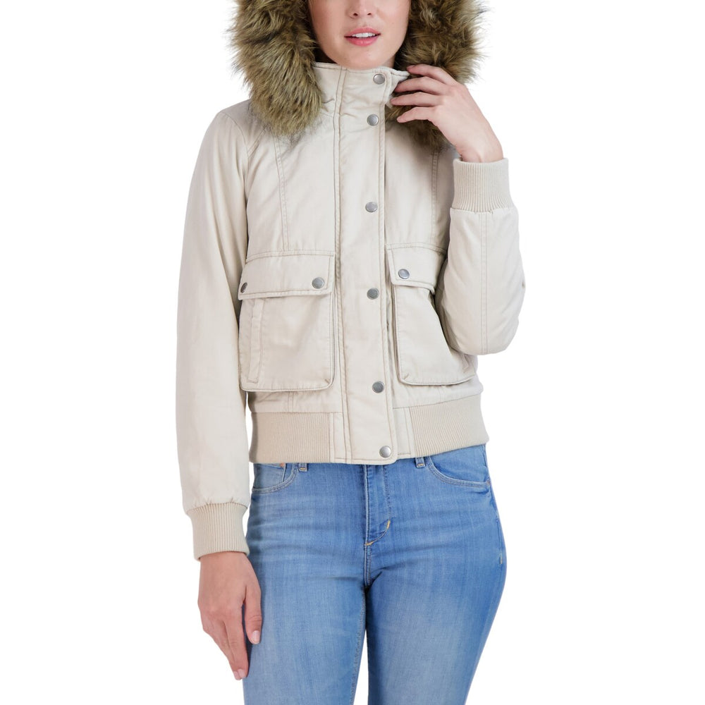 Sebby Cotton Faux Fur Trimmed Bomber Jacket