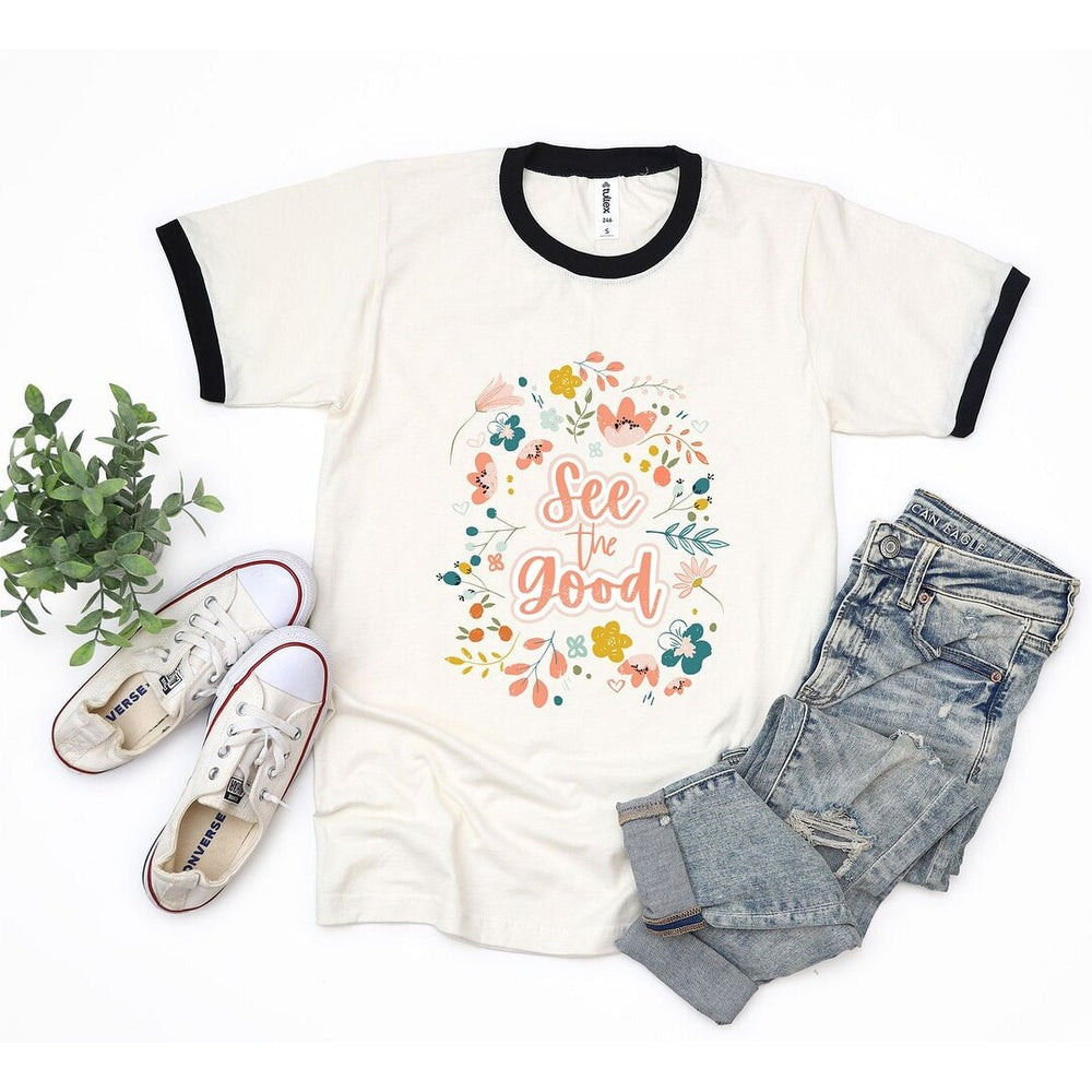 See The Good Floral Ringer Tee