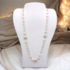 Set of 2pcs Moonstone and Freshwater Pearls Necklace with Matching Earrings